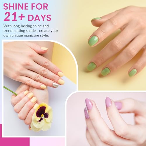 VANREESA 42 Pcs Gel Nail Polish Kit with U V Light 24 Popular Colors Gel Polish Nail Kit Green Blue Purple Pink Orange Complete Nail Kit with Manicure Tools Gifts for Women Girls - color: Sweet & Popular Collection