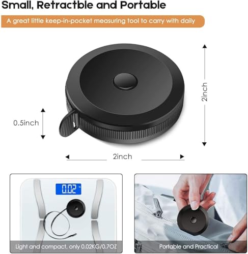 iBayam 2 Pack Tape Measure Measuring Tape for Body Fabric Sewing 60"/150cm - color: White & Black