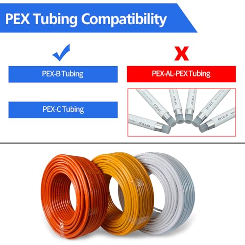 45pcs 1/2" PEX Fittings, Elbow TEE Straight Couplings Set, PEX Brass Crimp Fitting Combo with Tees, Elbows, Straights | for PEX Pipe - size: 1/2"-45pcs