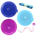 Measuring Tape Retractable, 60 Inch Soft Fabric Tape Measure for Body, Push Button Sewing Measurement Tape for Cloth Waist(3 Pack/Blue Purple Sky Blue) - color: Blue, Purple, Sky Blue