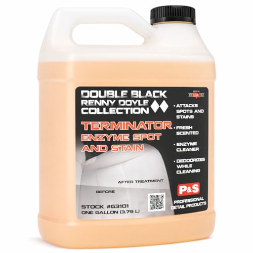 P & S PROFESSIONAL DETAIL PRODUCTS Terminator Enzyme Spot & Stain Remover – Professional Upholstery & Carpet Cleaner, Eliminates Grease, Dirt, Protein-Based Stains, Fresh Scent - 1 Gallon - size: 128 Fl Oz (Pack of 1)