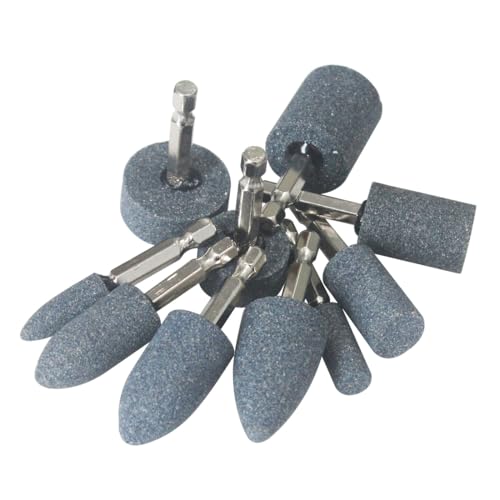 10 Pcs 1/4" Hex Shank Drill Grinding Stone Set
