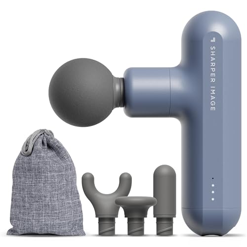 Sharper Image Powerboost Move Mini Percussion Massage Gun, Powerful & Quiet - color: Periwinkle