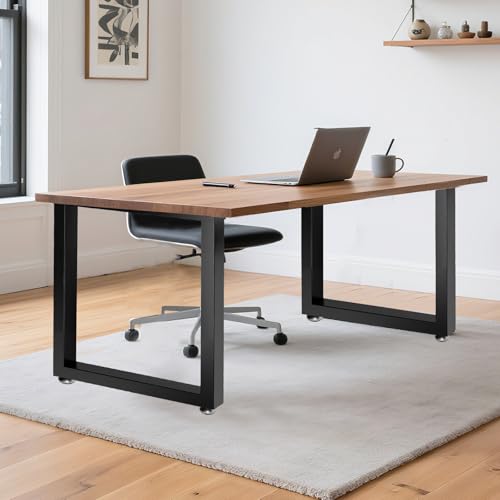 Metal Table Legs 28''Hight 24'' Wide with Adjustable Protector Feet, Industrial & Rustic Style Heavy Duty Metal Furniture Legs for DIY Dinning Table Coffee Table Modern Desks, Rectangle Shape, Black - size: H28" × W24" Square