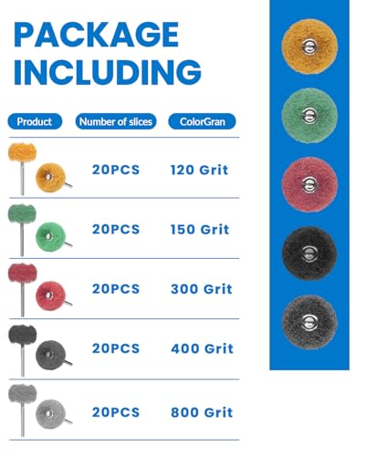 100Pcs Abrasive Buffing Wheels, 1 Inch Alumina Polishing Wheel - style: 100PCS-Buffing Wheels