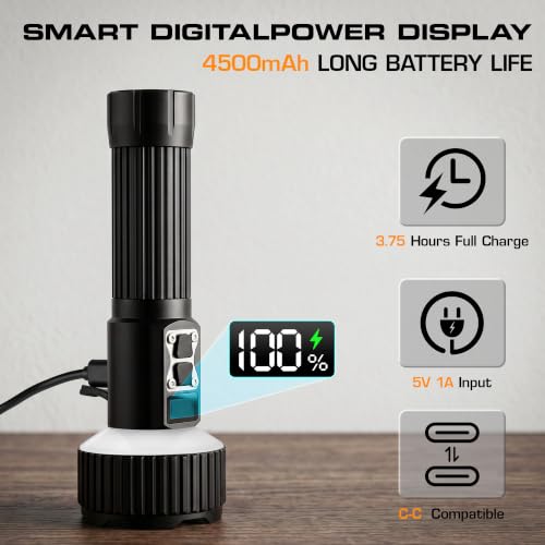 EverBrite 1700LM Rechargeable Flashlight with Spotlight, Floodlight & RGB