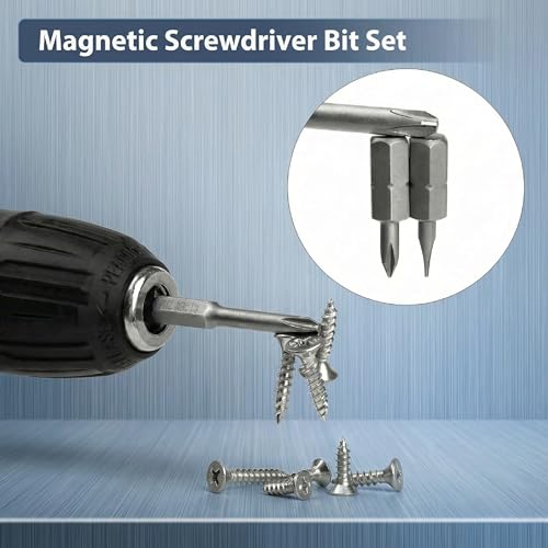 Bates- Screwdriver Bits Set, 2 Inch, 15 pcs, 1/4 Hex, S2 Steel, Triangle Slotted Phillips Magnetic Drill Bit Set