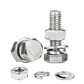 (8sets) 3/8-16x2 Hex Head Assorted Bolts, Nuts, Flat & Lock Washers, 304 Stainless Steel Hex Screws Nuts and Bolts Assortment Kit,Fully Threaded - size: 3/8-16x2