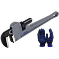 18 Inch Aluminum Pipe Wrench, 3-1/4"/83mm Adjustable Cr-Mo Jaw Opening Heavy Duty Aluminum Straight Handle Plumbing Wrenches, Perfect Plumbers Tool Exceed GGG Standard - size: 18-IN, style: Straight