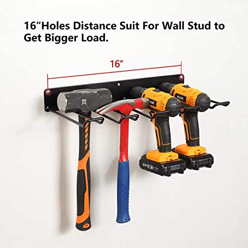 UU-Major Drill Holder Wall Mount,Power Tool Organizer,Heavy Duty Garage Tool Organizers and Storage,2 Pack Power Tool Storgae Racks Set Solid Metal Black… - style: 2 rack