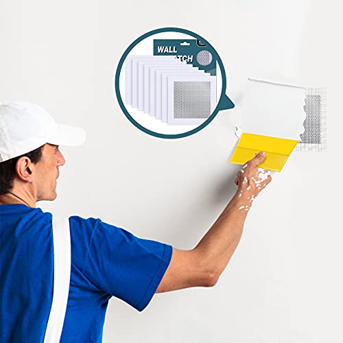8 Pack 6 * 6 Inch Drywall Repair Patch, Drywall Repair Kit with Extended Self-Adhesive Mesh, Large Hole Patch Repair for Drywall, Heavy Duty Dry Wall Hole Repair Patch - color: 8 Pack 6 * 6 Inch Drywall Repair Kit
