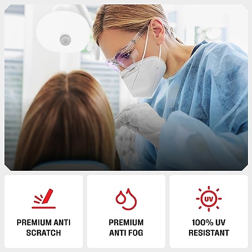 NoCry Blue Light Blocking Safety Glasses for Women and Men, Anti-Fog, UV400 - color: Clear (Modern)