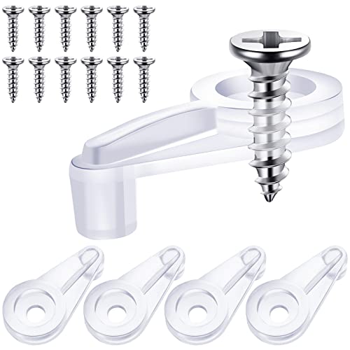 Blulu 20 Pack Glass Mirror Holder Clips for Wall Mounting | Glass Mirror Hanging Kit, Offset 0.24 Inch/ 6 mm, Hanging Retainer Fasteners with Screws and Anchors, for Fixing Cabinet Door - style: Practical Style