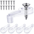 Blulu 20 Pack Glass Mirror Holder Clips for Wall Mounting | Glass Mirror Hanging Kit, Offset 0.24 Inch/ 6 mm, Hanging Retainer Fasteners with Screws and Anchors, for Fixing Cabinet Door - style: Practical Style