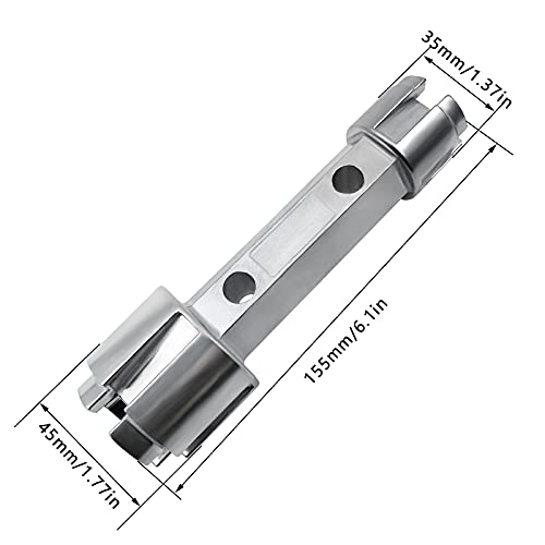 Tub Drain Remover Wrench - Dual Ended Zinc Alloy Tool for Bathroom and Bathhouse