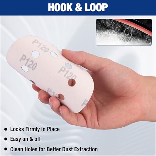 WORKPRO Sanding Discs, 5-Inch 120 Grit 8-Hole Hook and Loop, 50 Pack - style: 50PCS 5 Inch 120 Grit