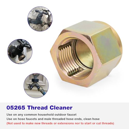 JIOTAR 05265 Thread Cleaner Adapter Tool for Any Common Household Outdoor Faucet to Hose Adapter, Thread Repair Cleaning Tool, Thread Cleaner Faucet Wrench Tool, Garden Hose Thread Chaser