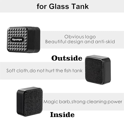 Carefree Fish Aquarium Mini Magnetic Cleaner for Glass Fish Tank Tiny Algae Scraper Not Floating - color: Black, size: Mini
