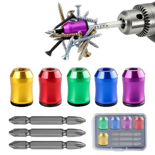 5PCS Strong Magnetic Screw Rings ，3PCS Magnetic Screwdriver，Removable Magnetic Screwdriver Drill Bit Holder for Hex Screwdrivers and Electrician Impact Drills Power, DIY Tool Accessories - color: 5pcs Strong Magnetic Screw Rings ，3pcs Magnetic Screwdriver