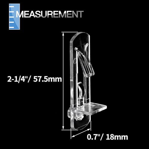 60pcs Locking Shelf Pins – 7.9mm Cabinet Shelf Pegs, Clear Plastic Shelf Clips for 3/4" Thick Board - size: 7.9mm Pins, Fit 3/4" Thick Boards