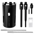 Diamond Core Drill Bit 4-3/4"(120mm) with Pilot Bit & Adapters (SDS Plus & Hex) – Upgraded Welded Segments, 8.6" Depth – for Concrete, Solid Brick, Hollow Brick, Masonry & More - size: (4-3/4"/120mm)
