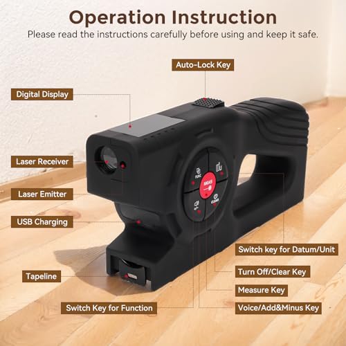 393Ft Digital Tape Measure 3-in-1 Laser Tape Measure & 16ft Tape