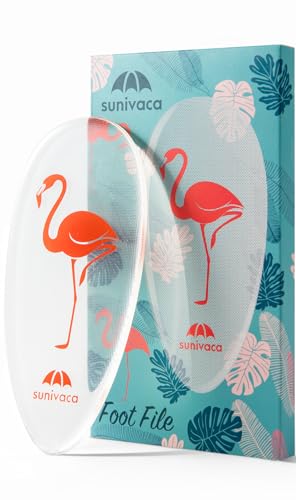 Glass Foot File Callus Remover for Feet, Flamingo Gifts for Women, Feet Scrubber Dead Skin Remover, Professional Pedicure Tools at Home, Heel Scraper for Cracked Heels Heavy Duty - color: Classic-flamingo