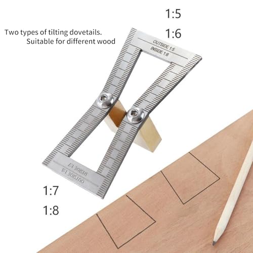 Precision Stainless Steel Dovetail Marking Fixture with Bevel for Joinery
