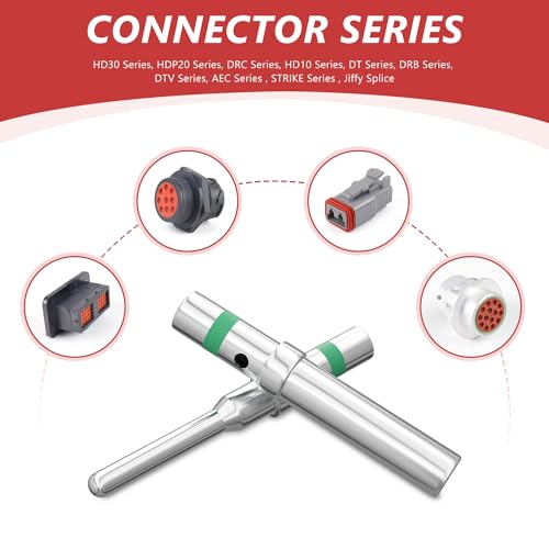 Newdeli 50 Pairs Deutsch Pin Connector Kit Size 16 Solid Contacts DT Series Connector, Common Contacts Automotive Terminals, Ni Plating Pin and Socket Contacts, 14-20AWG Wire Size - size: 50 Pairs - Size 16