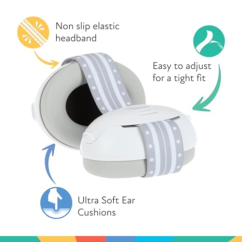 Nuby Soft Sounds Noise-Canceling Earmuffs with Travel Case - color: White