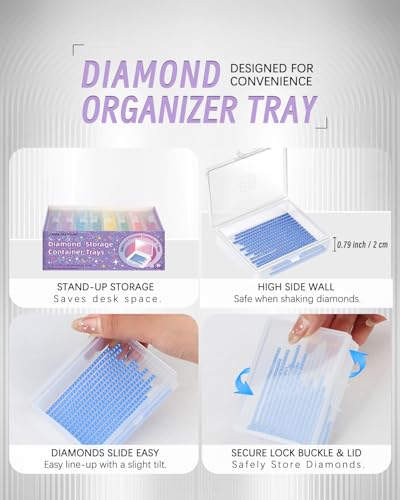 forever young 8PCS Diamond Painting Storage Containers Trays - size: 8pcs Refill set