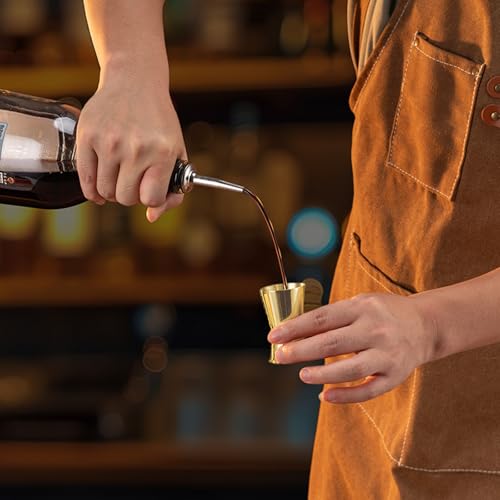 Briout 2Pcs Double Cocktail Jigger for Bartending, 1OZ 1/2OZ,Flat Edge Gold - color: Gold, size: Flat Edge-0.5oz/1oz-2PC