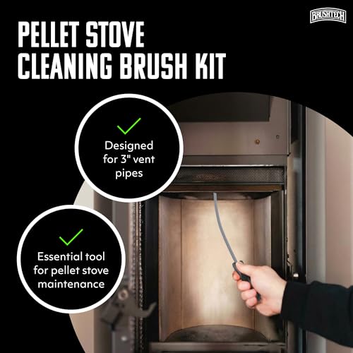 Brushtech Pellet Stove Cleaning Brush Kit, 3 inch Vent Pipe, 10 ft Rod