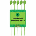 Green Gobbler Hair Grabber Drain Snake - 5 Pack (Great for Sink & Shower Clogs)
