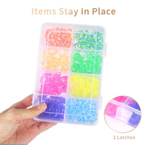 QUEFE Bead Organizer Box 4 Pack 8 Grid Plastic Tackle Box Storage Dividers - size: 4pcs