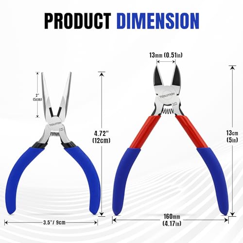 2 Pcs Wire Cutters and Needle Nose Pliers Set, 5 Inch
