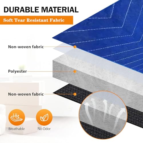 3 Pack Moving Blankets 40x72in Heavy Duty Padded Packing Blankets for Moving Shipping Protecting Furniture Professional Quilted Furniture Blankets for Moving Supplies - size: 3 Pack