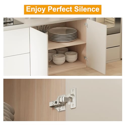 20Pcs Soft Close Inset Cabinet Hinges with Clip-On Plate - color: Inset, size: 20 Pieces