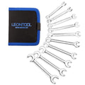 Mini Double Open End Wrench Set Metric 10 Pcs 4mm to 11mm with Portable Storage Pouches Mirror Chrome Finish Super Thin Open Ended Spanner Double Angle Head for Small Fasteners - style: Metric (Double Open End)