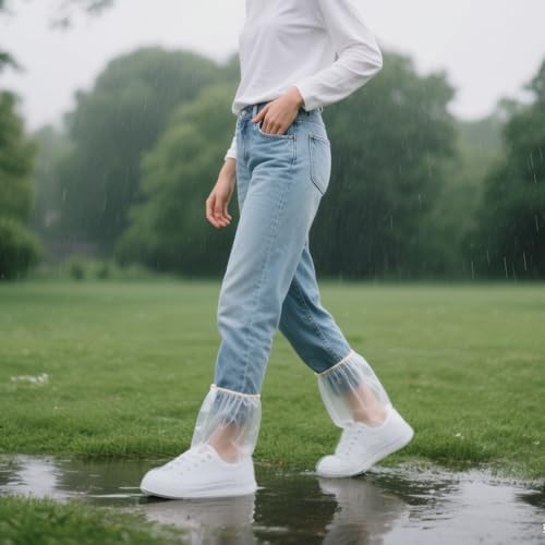 20Pcs Waterproof Shoe Covers for Rain,Non-Slip Disposable Rain Shoe Covers
