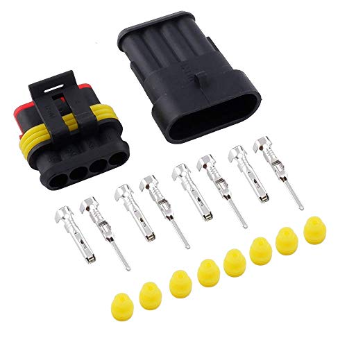 MUYI 10 Kits 4 Pin Way Electrical Connectors for 20-16 AWG Wire Cable 10A - style: 4pin connector(10 sets)