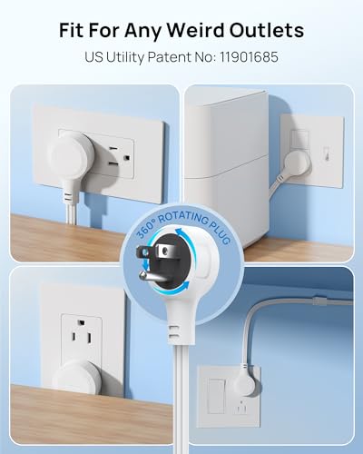 TROND Electrical Outlet Extender 360° Rotating Plug with 20W USB C, 6ft - size: 6 FT 360° Rotating Plug