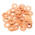 MECCANIXITY 52 Pcs Flat Copper Washers, 7x14x1mm Copper Upgraded Flat Metric Sealing Crush Ring Washers for Hydraulic Fittings Screw Bolt Nut Electronic Repair - size: 7x14x1mm