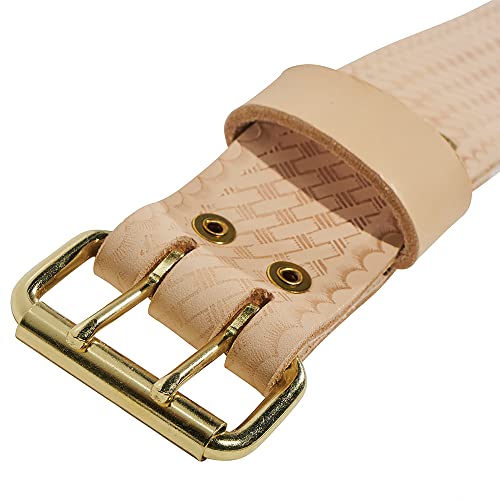 Klein Tools 5415 Tool Belt, Heavy-Duty Leather Work Belt for Contractors, Construction, Carpenters, Electricians, Framers, Ironworkers, Medium - size: Medium