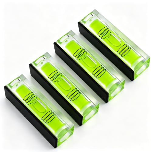 High precision mini bubble, double line small bubble, three line flat ball level, household level ruler can be turned 180 degrees (Magnetic, 52 * 20 * 15mm（4PCS)) - size: 52*20*15mm（4PCS)