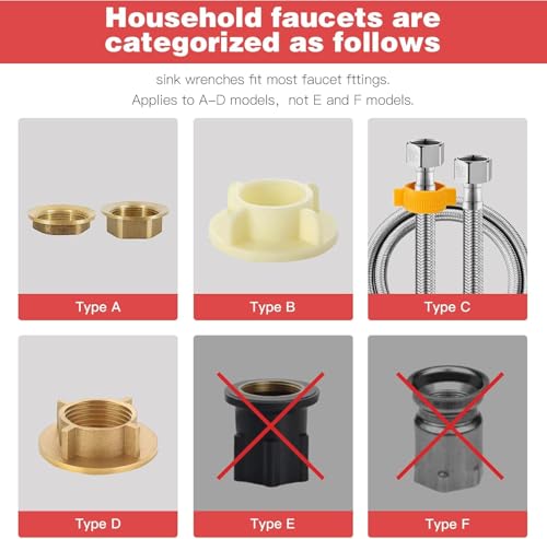 Multifunctional Sink Wrench Faucet Tool 2Pcs - 2026 New 7 in 1 Basin Wrench Faucet Wrench with Four-jaw Hex, Installation Removal Faucet Tool for Tight Spaces Under Sink Bathrooms, Toilets, Kitchens