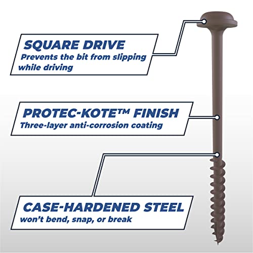 Kreg Protec-Kote Pocket-Hole Screws, 2-1/2 Inch, #3 Square Drive, 30 Count - size: Pack of 1