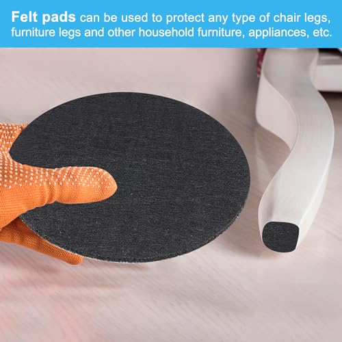 PATIKIL 2.5 Inch Diameter Lamp Base Felt, 10Pack 2mm Thickness Round Soft Adhesive Non-Slip Anti-Scratch Backed Felt for Lamp Furniture DIY Craft, Black - color: Black, size: 2.5 Inch