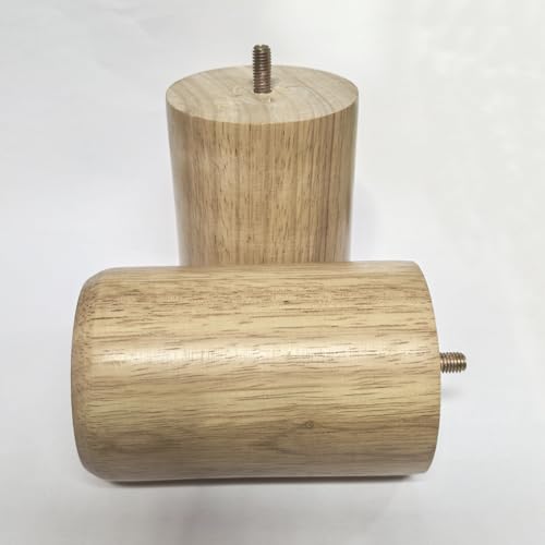 Wood Furniture Legs 4 inch Big Wooden Sofa Cabinet Couch Loveseat Feet Cylinder Style Furniture Legs for Sofa Bed DIY Replacement Feet Set of 4 (4 Inch) - size: 4 Inch