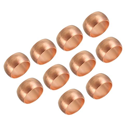 PATIKIL 10mm Tube OD Compression Sleeves Ferrules, 5 Pack Copper Ferrule Fitting Compression Fitting Assortment Kit for Air Water Gas - size: 10mm